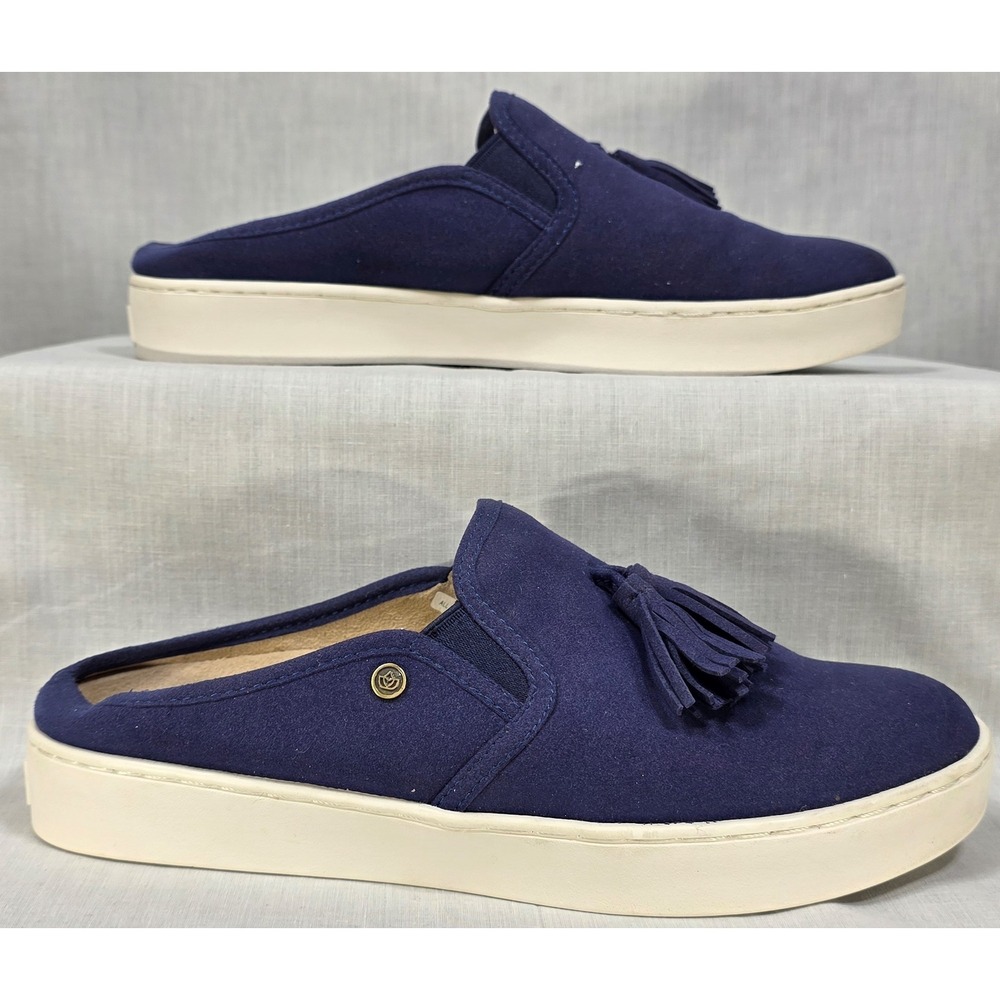 Spenco Women's Navy Blue Tassel Mule Sneakers Slip On Platform Shoes Size 8 - Picture 3 of 10
